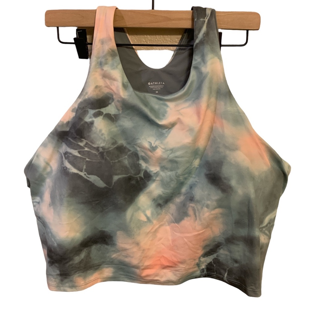 Athleta tie-dye plus size 3X medium support sports bra